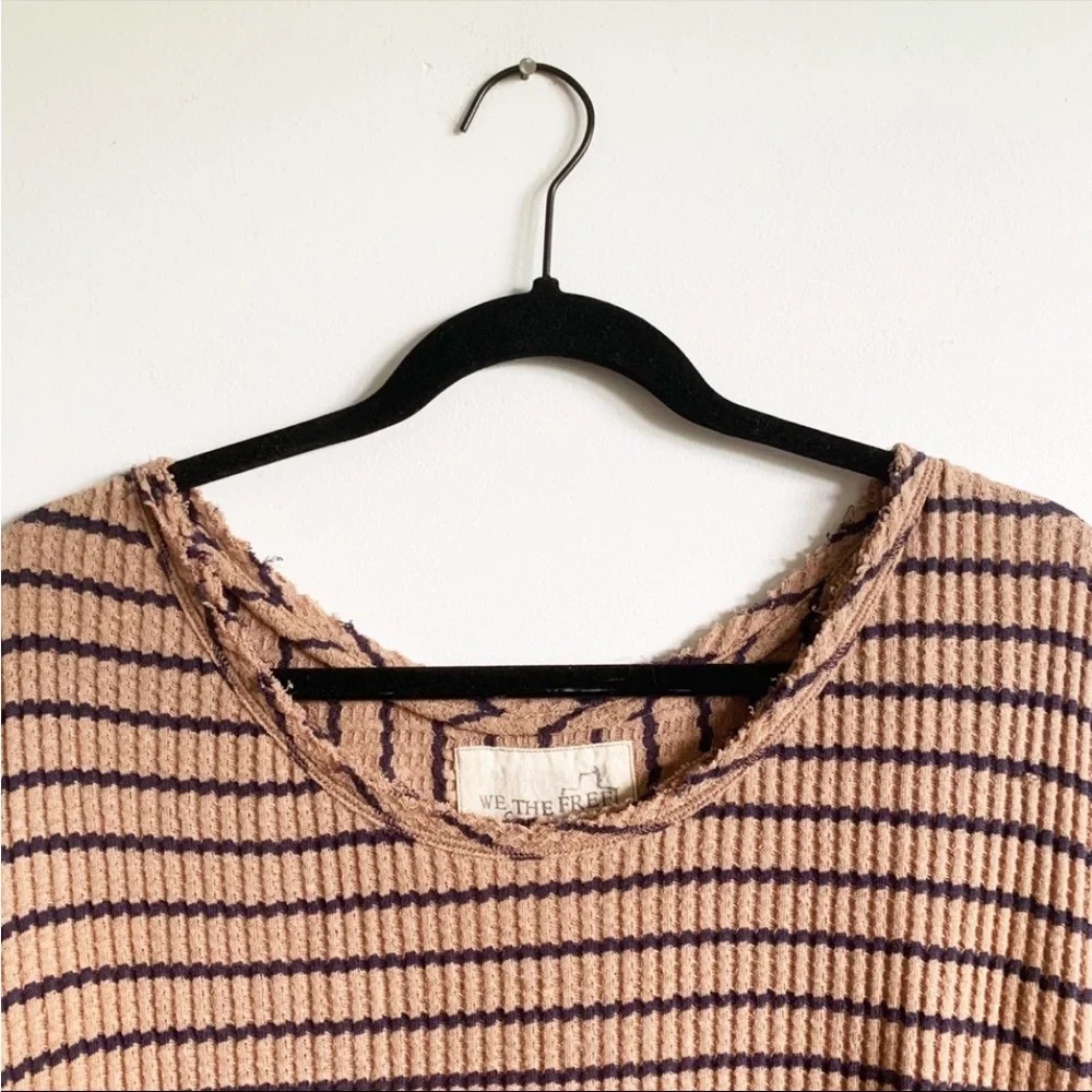 We The Free Auntie Em Peplum Thermal Top Boho Brown